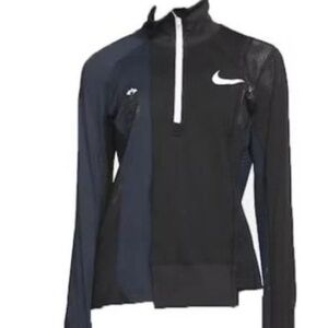 Nike x Sacai Women's Half Zip Running Jacket Black/Dark Obsidian